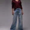 Topshop Mid Waist Wide Leg Fit Jeans