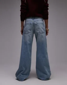 Topshop Mid Waist Wide Leg Fit Jeans