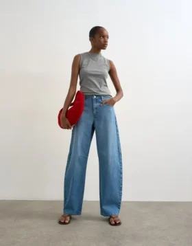 Tsalma High Rise Barrel Fit Jeans