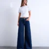 Tsclara Mid Rise Wide Leg Fit Jeans