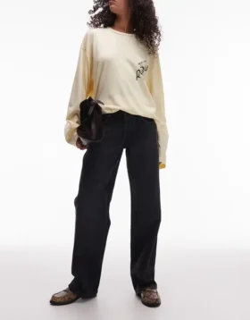 Tsember Low Rise Wide Leg Fit Jeans