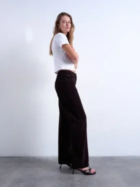 Tsember Low Rise Wide Leg Fit Jeans