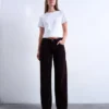 Tsember Low Rise Wide Leg Fit Jeans