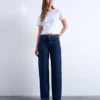 Tsember Low Rise Wide Leg Fit Jeans