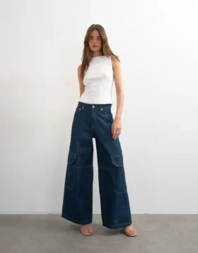 Tseva Mid Rise Wide Leg Fit Jeans