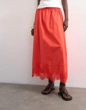 Tslina Mid Rise Long Skirt