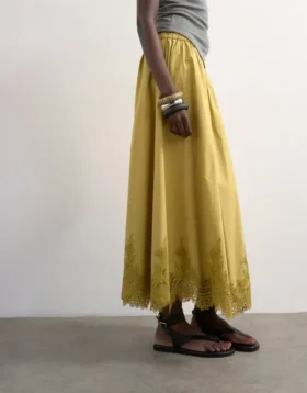 Tslina Mid Rise Long Skirt
