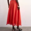 Tslina Mid Rise Long Skirt