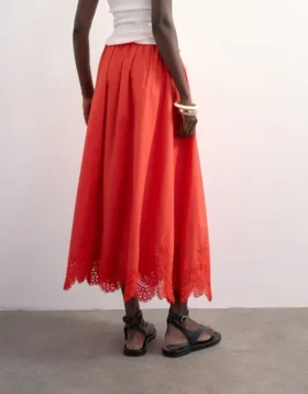 Tslina Mid Rise Long Skirt
