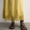 Tslina Mid Rise Long Skirt
