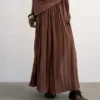 Tsnaya Mid Waist Long Skirt