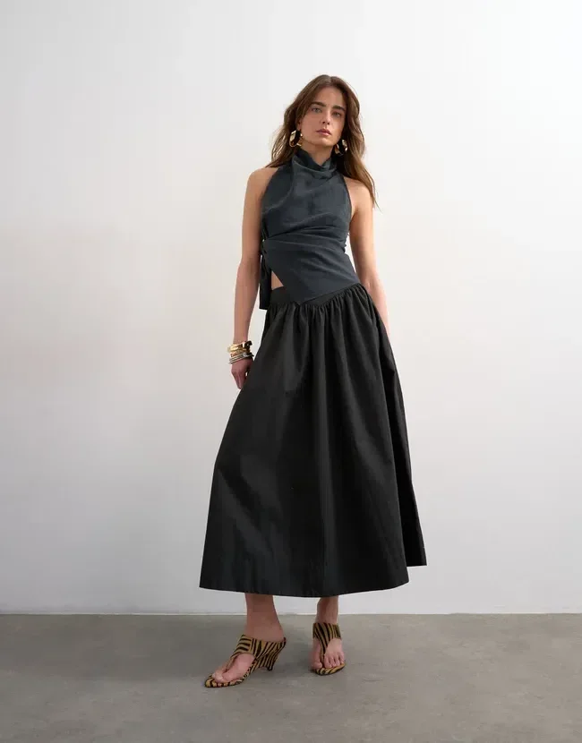 Tssally Low Waist Long Skirt Tssally Low Waist Long Skirt