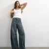 Tsvea High Rise Barrel Fit Jeans