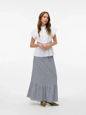 Vmcheck High Waist Long Skirt