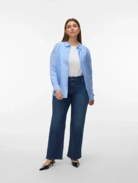 Vmcstellastretch Mid Rise Wide Leg Fit Jeans