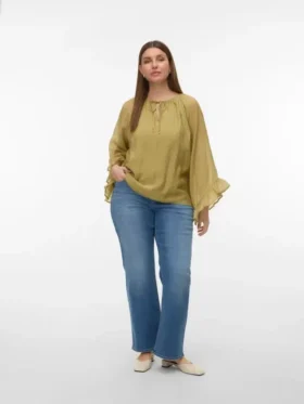 Vmcstellastretch Mid Rise Wide Leg Fit Jeans