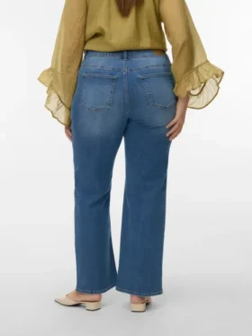 Vmcstellastretch Mid Rise Wide Leg Fit Jeans