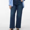Vmcstellastretch Mid Rise Wide Leg Fit Jeans
