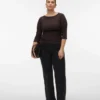 Vmctessa-Stretch High Rise Wide Leg Fit Jeans