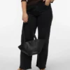 Vmctessa-Stretch High Rise Wide Leg Fit Jeans