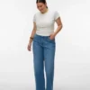Vmctessa-Stretch High Waist Wide Leg Fit Jeans