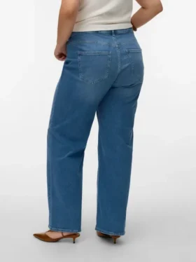 Vmctessa-Stretch High Waist Wide Leg Fit Jeans