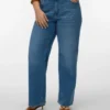 Vmctessa-Stretch High Waist Wide Leg Fit Jeans