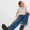 Vmemilie Mid Waist Wide Leg Fit Jeans