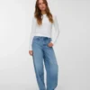 Vmetna High Rise Barrel Fit Jeans