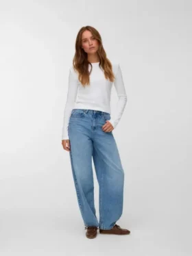Vmetna High Rise Barrel Fit Jeans