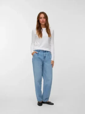 Vmetna High Rise Barrel Fit Jeans