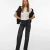 Vmlexi-Stretch Mid Rise Wide Leg Fit Jeans