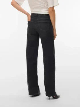Vmlexi-Stretch Mid Rise Wide Leg Fit Jeans