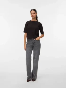 Vmmelisa Mid Rise Wide Leg Fit Jeans