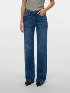 Vmmelisa Mid Rise Wide Leg Fit Jeans