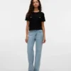 Vmmelisa Mid Rise Wide Leg Fit Jeans