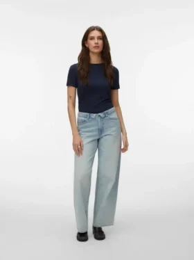 Vmmilou Mid Waist Wide Leg Fit Jeans