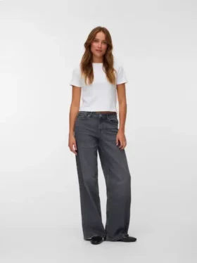 Vmmira Mid Rise Wide Fit Jeans