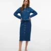 Vmnatty Mid Waist Midi Skirt