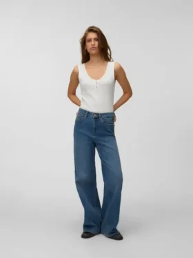 Vmolivia High Rise Wide Leg Fit Jeans