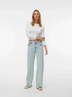 Vmrancy Mid Rise Wide Leg Fit Jeans