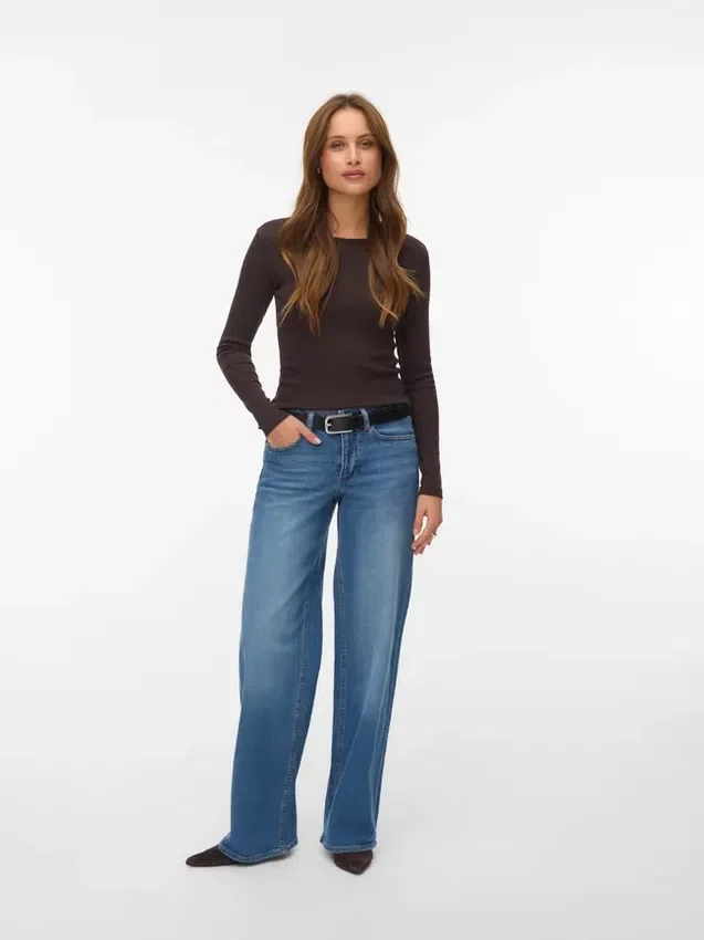 Vmsandie-Stretch Mid Rise Wide Leg Fit Jeans Vmsandie-Stretch Mid Rise Wide Leg Fit Jeans