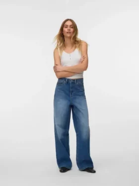 Vmtaylor Mid Waist Wide Leg Fit Jeans