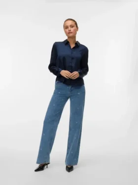 Vmtessa High Rise Wide Leg Fit Jeans