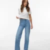 Vmtessa-Stretch High Rise Wide Leg Fit Jeans