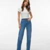 Vmtessa-Stretch High Rise Wide Leg Fit Jeans