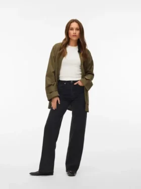 Vmtessa-Stretch High Rise Wide Leg Fit Jeans