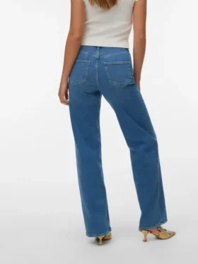 Vmtessa-Stretch High Rise Wide Leg Fit Jeans