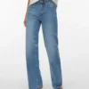 Vmtessa-Stretch High Rise Wide Leg Fit Jeans