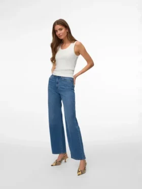 Vmvega High Rise Wide Leg Fit Jeans